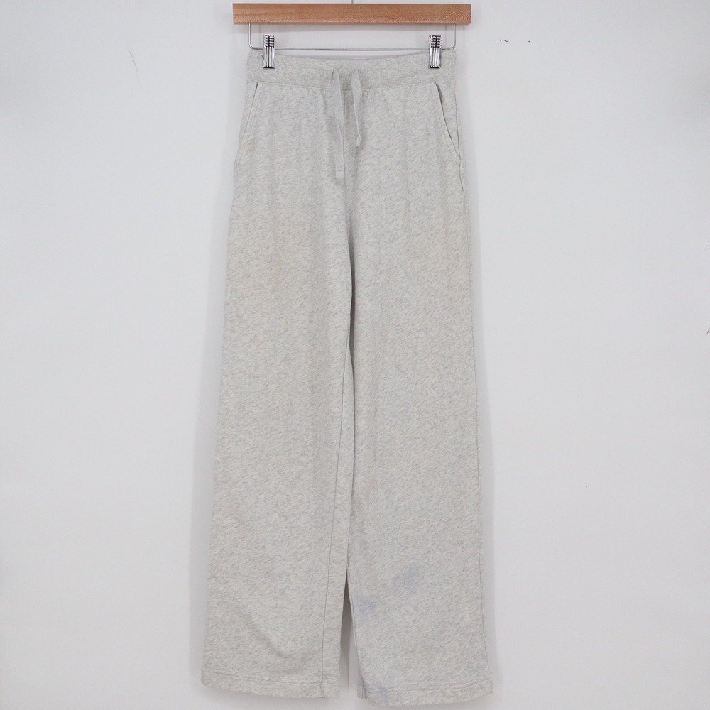 Old Navy Sweatpants Womens XS Wide Leg Light Gray Heather Fleece Good